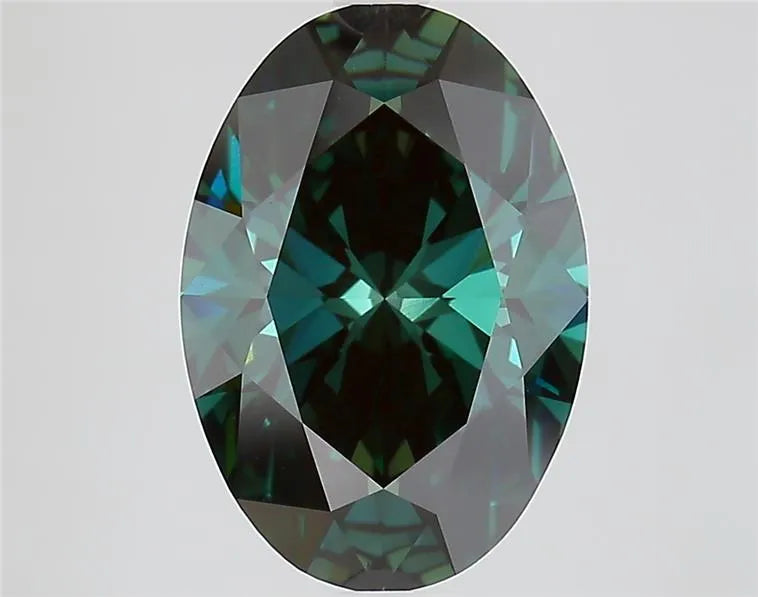 4.08ct Oval Lab Grown Diamond (Colour Fancy Deep Green, Clarity VVS2, IGI Certified)