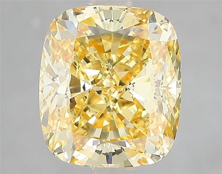 3.55ct Cushion modified Lab Grown Diamond (Colour Fancy Vivid Yellow, Clarity VVS2, IGI Certified)