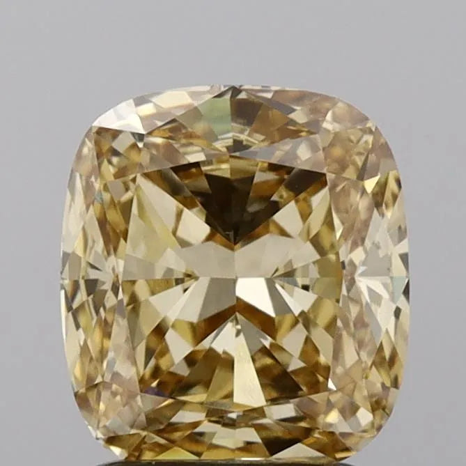 2.02ct Cushion modified Lab Grown Diamond (Colour Fancy Intense Brownish Yellow, Clarity VS1, IGI Certified)