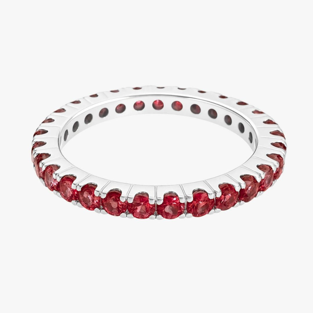 14K Gold Ruby Eternity Band - 2mm