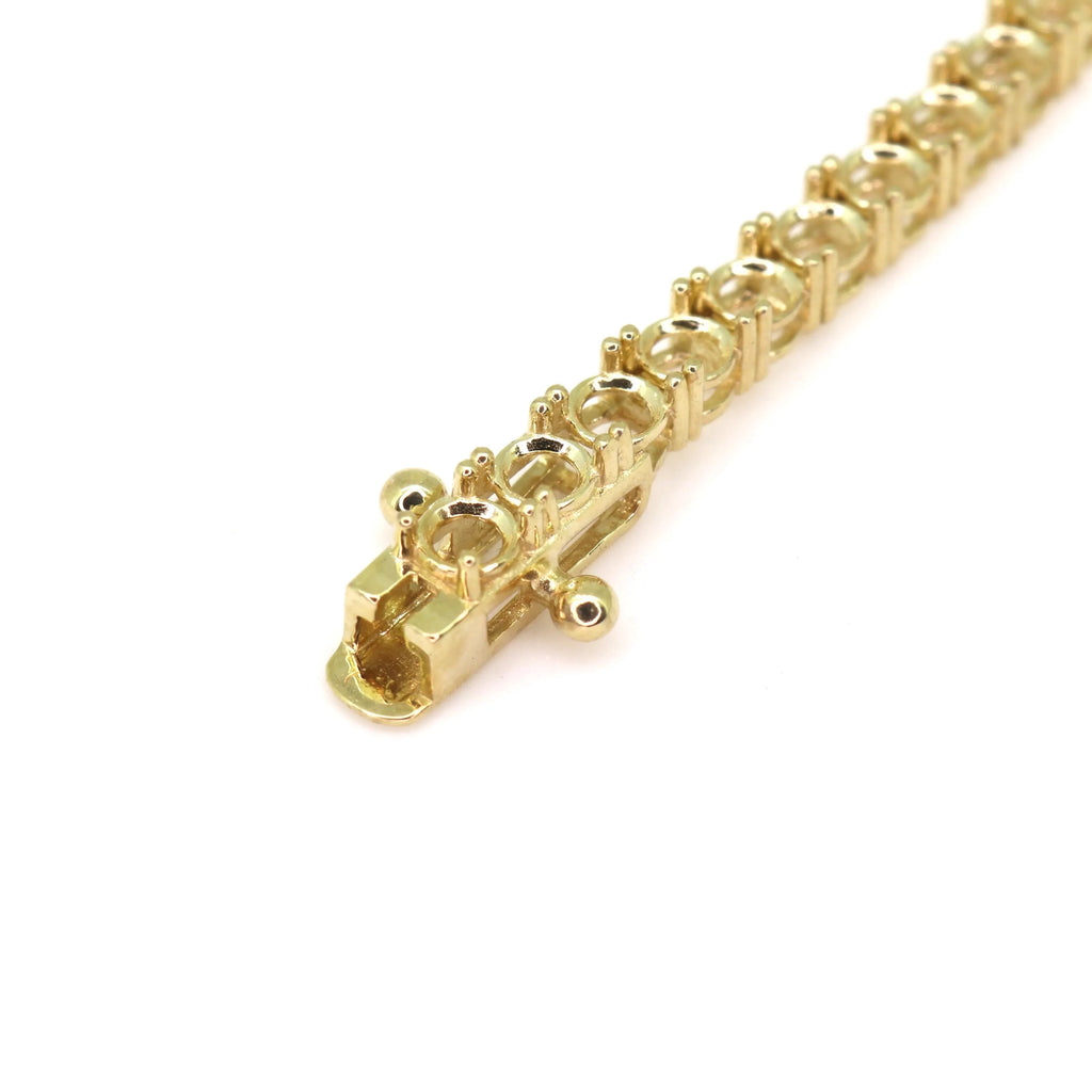 2.5mm 14K Gold Tennis Bracelet Mounting - 4 CTW Mount - 4 Prong Tennis Setting