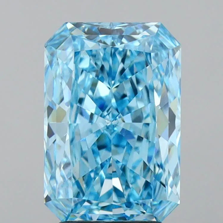 3.02ct Radiant Lab Grown Diamond (Colour Fancy Vivid Blue, Clarity VS1, IGI Certified)