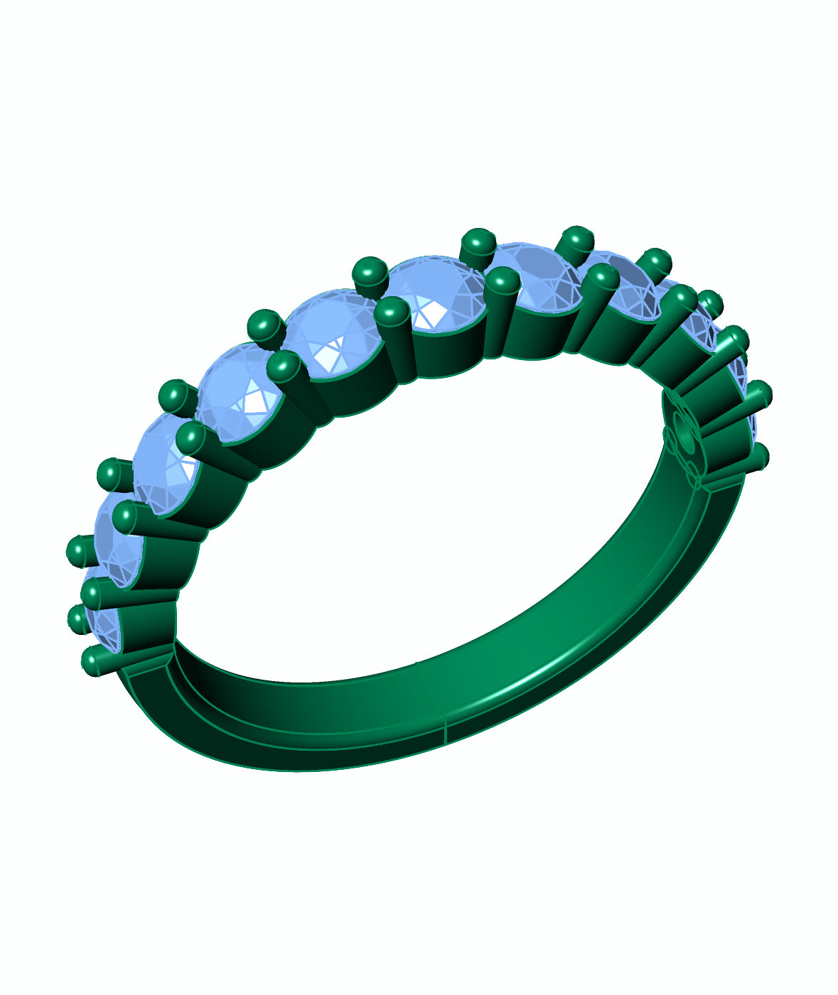 2.75mm Eternity Ring CAD File - Diamond Half Eternity Band Design