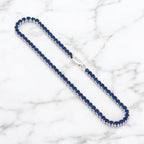 Blue Sapphire Gold Tennis Bracelet - 14K Gold - Lightweight