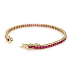 14K Gold Ruby Bracelet - Princess Cut