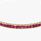 14K Gold Ruby Bracelet - Princess Cut