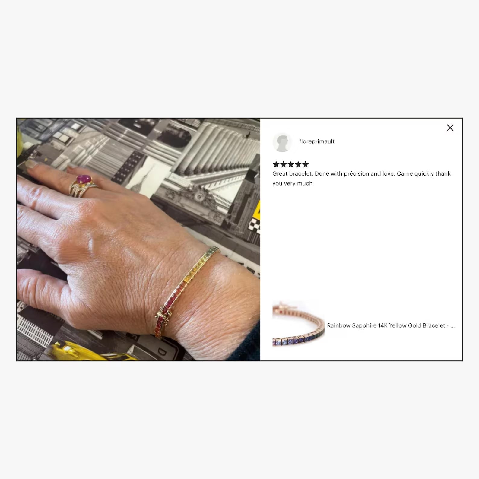 Rainbow Sapphire Gold Tennis Bracelet - Princess Cut